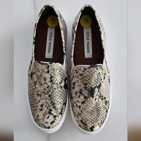 Steve Madden Gold and Cream Sneakers with Slip-On Design - Picture 9 of 9